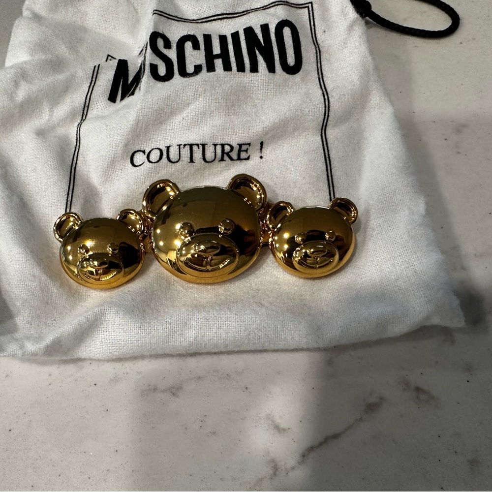 Moschino Brass Bear Pin